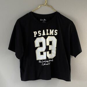 Black Short Sleeve Tee with White Print